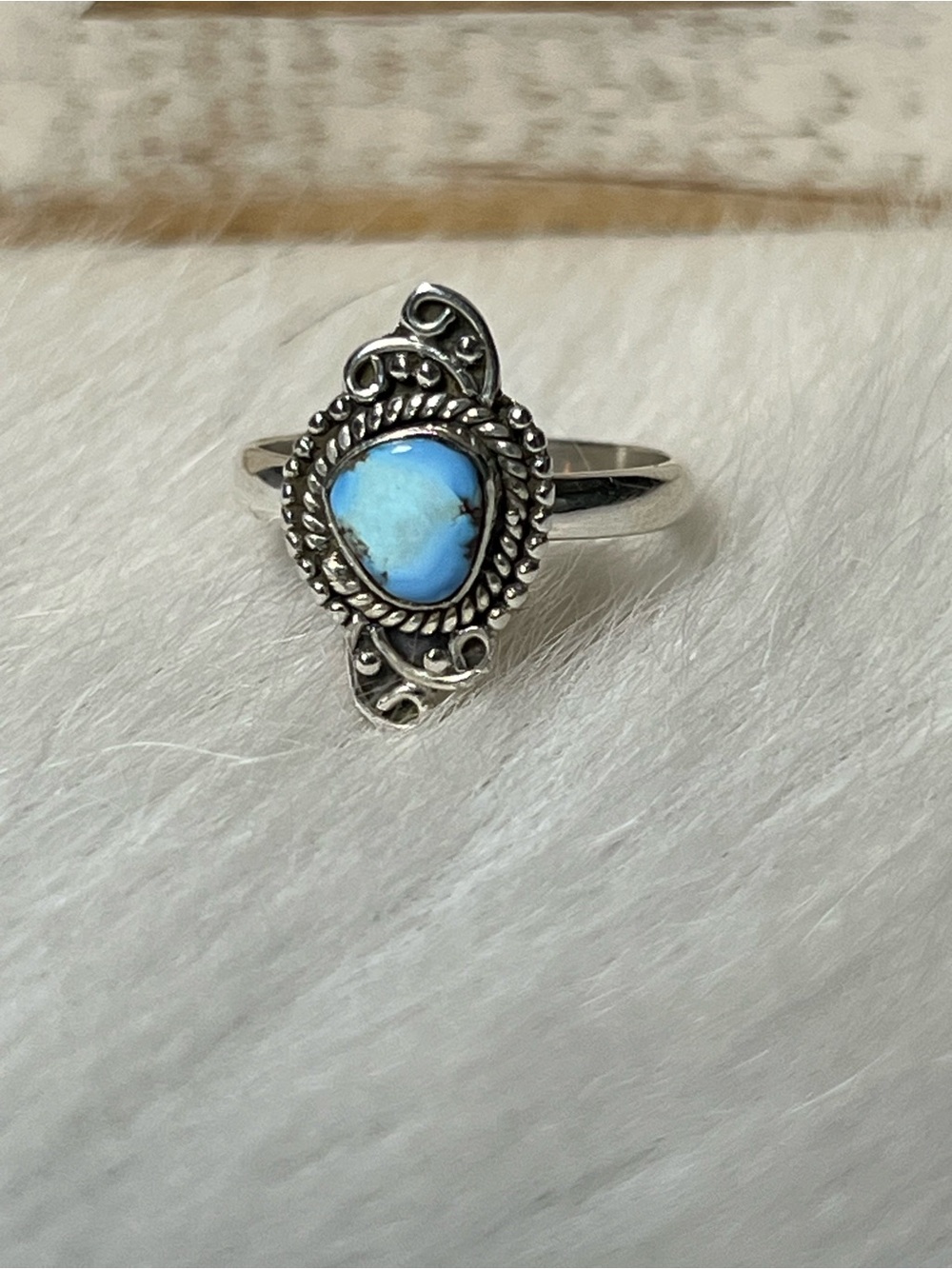 Sterling Silver golden hills turquoise ring